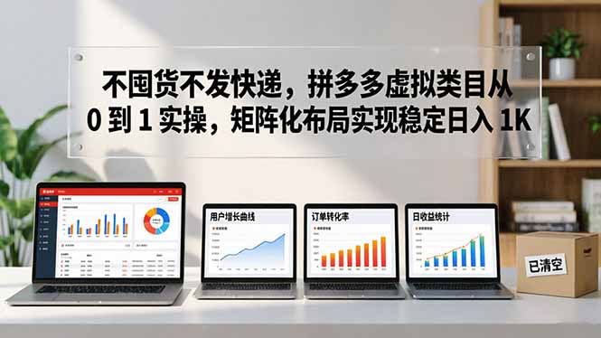 不囤货不发快递,拼多多虚拟类目从 0 到 1 实操,矩阵化布局实现稳定日入 1K-智云网创 - 网创副业项目资源站