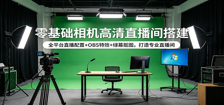 零基础相机高清直播间搭建：全平台直播配置+OBS特效+绿幕抠图，打造专业直播间-智云网创 - 网创副业项目资源站