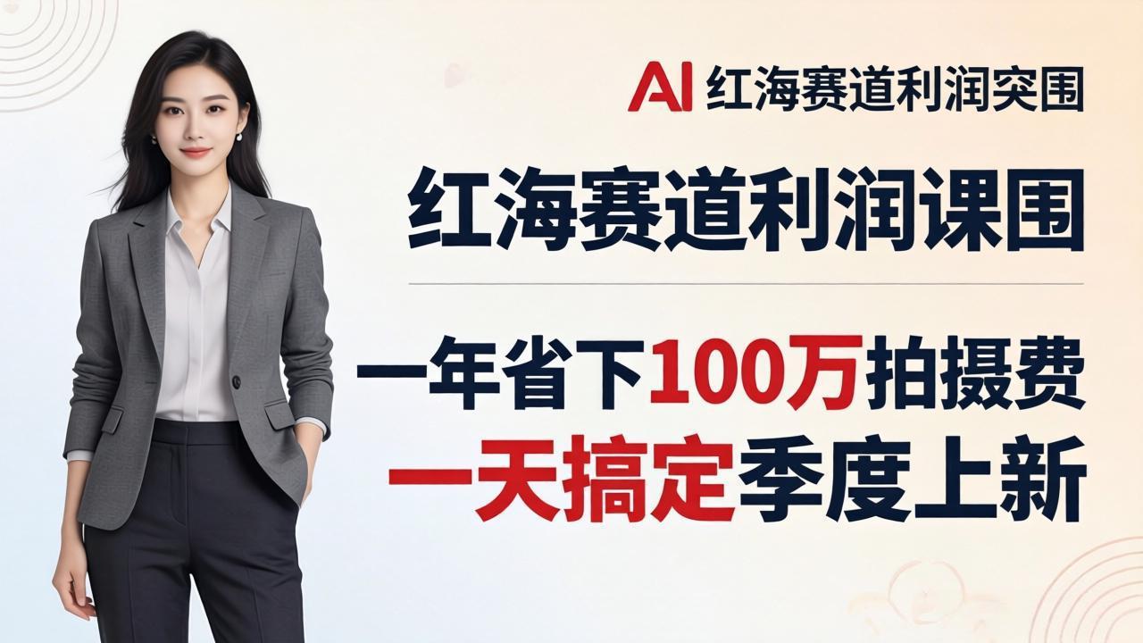 服装老板AI模特图课：一年省下100万拍摄费，一天搞定季度上新，红海赛道利润突围-智云网创 - 网创副业项目资源站