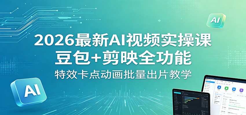 2026最新AI视频实操课:豆包+剪映全功能,特效卡点动画批量出片教学-智云网创 - 网创副业项目资源站