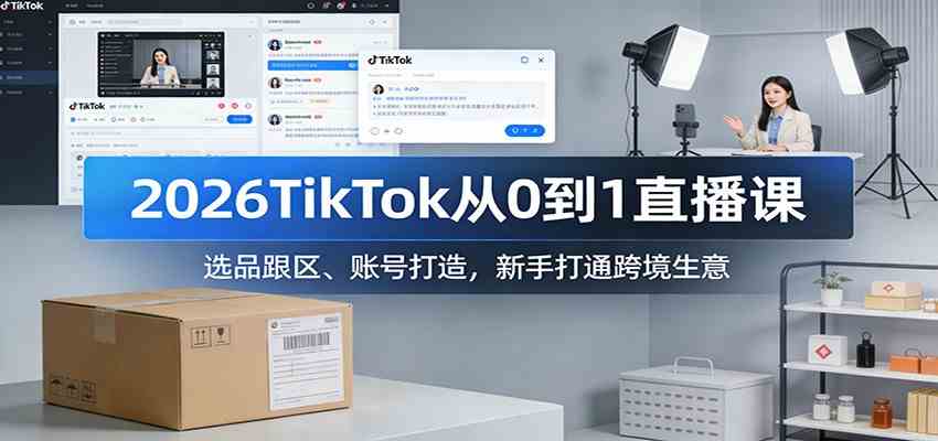 2026TikTok从0到1直播课:选品跟区、账号打造,新手打通跨境生意-智云网创 - 网创副业项目资源站