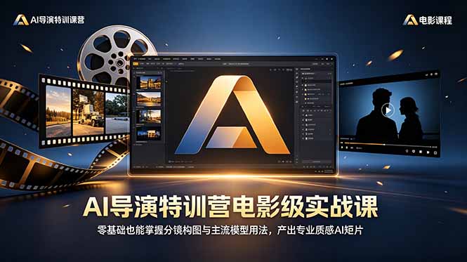 AI导演特训营电影级实战课,零基础也能掌握分镜构图与主流模型用法,产出专业质感AI短片-智云网创 - 网创副业项目资源站