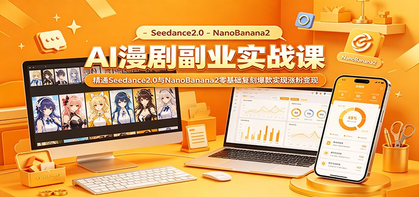 AI漫剧副业实战课：精通Seedance2.0与NanoBanana2零基础复刻爆款实现涨粉变现-智云网创 - 网创副业项目资源站