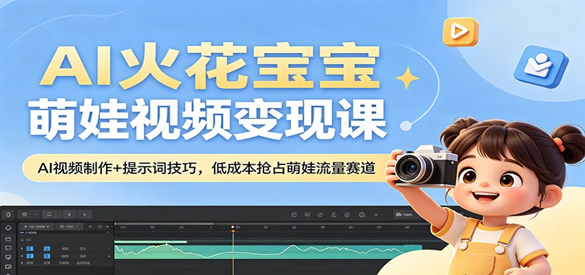 AI火花宝宝萌娃视频变现课:AI视频制作+提示词技巧,低成本抢占萌娃流量赛道-智云网创 - 网创副业项目资源站