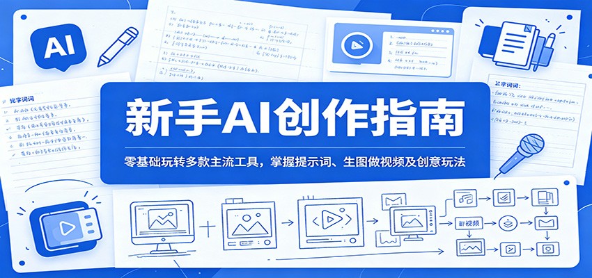 新手AI创作指南:零基础玩转多款主流工具,掌握提示词、生图做视频及创意玩法-智云网创 - 网创副业项目资源站