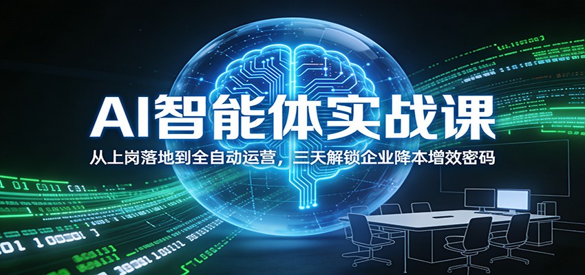 AI智能体实战课:从上岗落地到全自动运营,三天解锁企业降本增效密码-智云网创 - 网创副业项目资源站