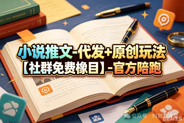 小说推文-代发+原创玩法【社群免费橡目】-官方陪跑-智云网创 - 网创副业项目资源站