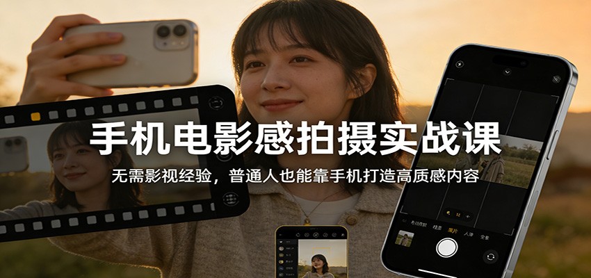 手机电影感拍摄实战课：无需影视经验，普通人也能靠手机打造高质感内容-智云网创 - 网创副业项目资源站