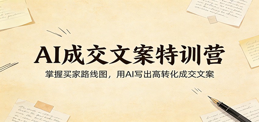 AI成交文案特训营：掌握买家路线图，用AI写出高转化成交文案-智云网创 - 网创副业项目资源站
