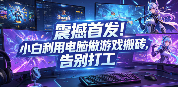 震撼首发！小白利用电脑做游戏搬砖，告别打工【揭秘】-智云网创 - 网创副业项目资源站