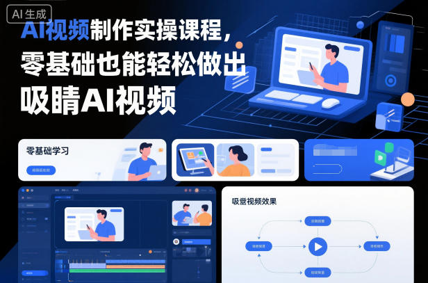 AI视频制作实操课程，零基础也能轻松做出吸睛AI视频-智云网创 - 网创副业项目资源站