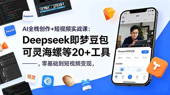（18677期）AI全栈创作+短视频实战课：Deepseek即梦豆包可灵海螺等20+工具，零基础到短视频变现-智云网创 - 网创副业项目资源站