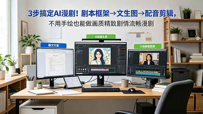 （18866期）3步搞定AI漫剧！剧本框架→文生图→配音剪辑，不用手绘也能做画质精致剧情流畅漫剧-智云网创 - 网创副业项目资源站