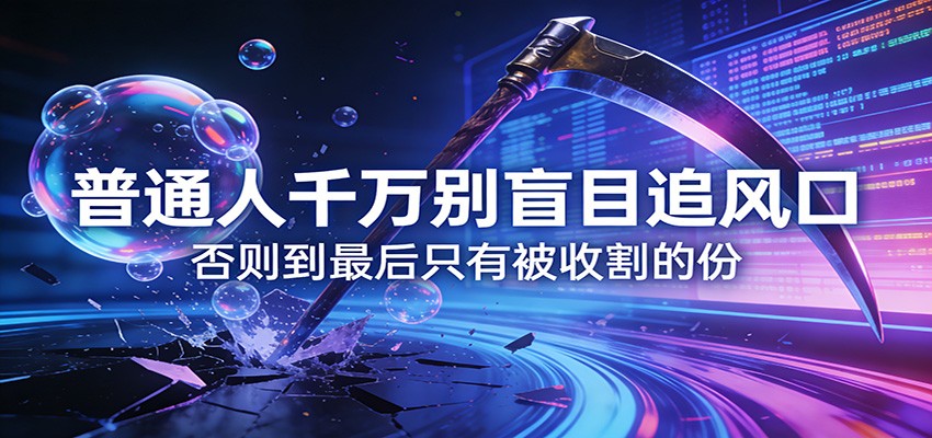 付费文章《通人千万别盲目追风口》否则到最后只有被收割的份-智云网创 - 网创副业项目资源站