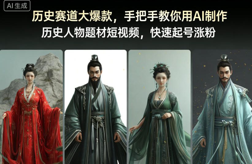 历史赛道大爆款，手把手教你用AI制作历史人物题材短视频，快速起号涨粉-智云网创 - 网创副业项目资源站