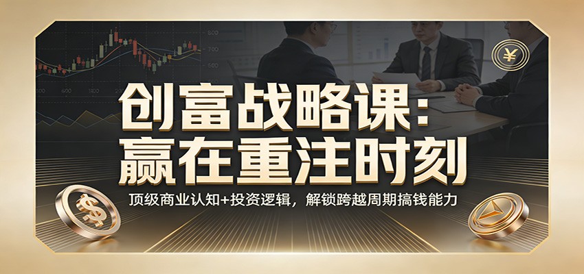 《创富战略课：赢在重注时刻》顶级商业认知+投资逻辑，解锁跨越周期搞钱能力-智云网创 - 网创副业项目资源站