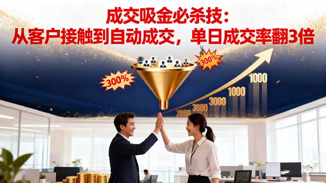 吸金成交营销必杀技:从客户接触到自动成交,单日成交率翻3倍-智云网创 - 网创副业项目资源站