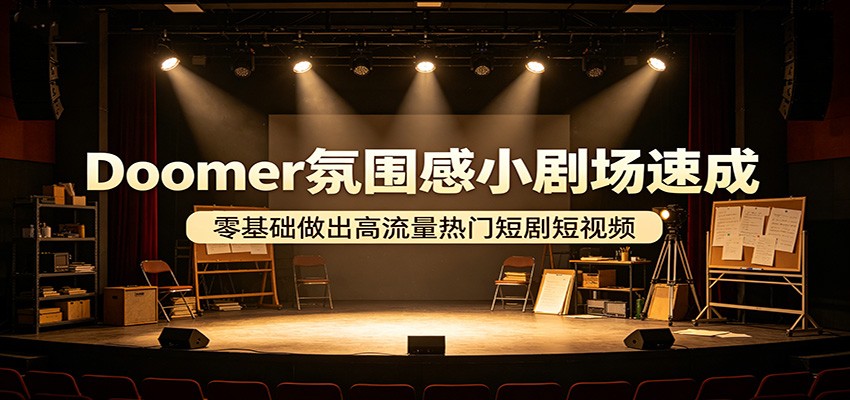 Doomer氛围感小剧场速成，零基础做出高流量热门短剧短视频-智云网创 - 网创副业项目资源站