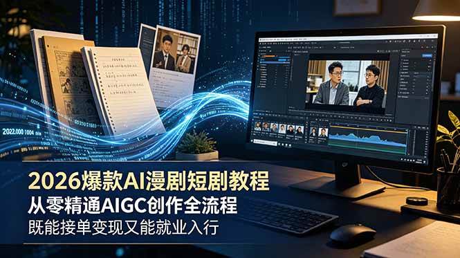 （18980期）2026 爆款 AI 漫剧短剧教程 从零精通 AIGC 创作全流程 既能接单变现又能就业入行-智云网创 - 网创副业项目资源站