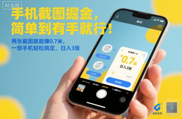 手机截图掘金,简单到有手就行!两张截图就能賺0.7米,一部手机轻松搞定,日入3张【揭秘】-智云网创 - 网创副业项目资源站