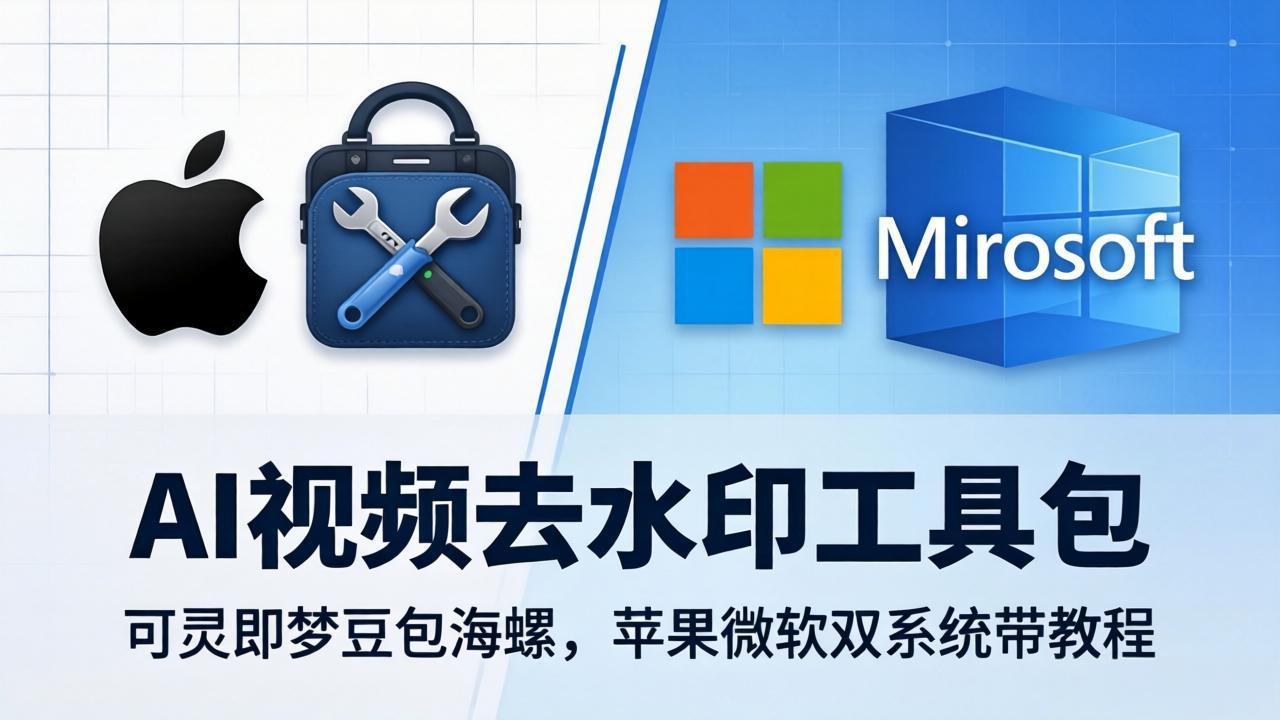 AI视频去水印工具包:可灵即梦豆包海螺,苹果微软双系统带教程-智云网创 - 网创副业项目资源站