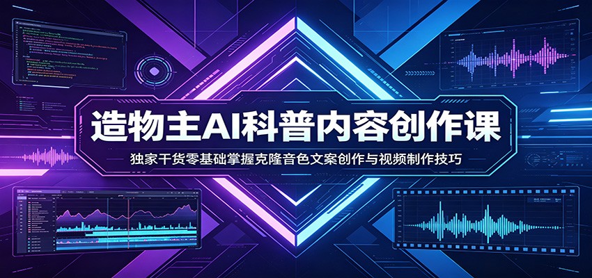 AI科普内容创作课：独家干货零基础掌握克隆音色文案创作与视频制作技巧-智云网创 - 网创副业项目资源站