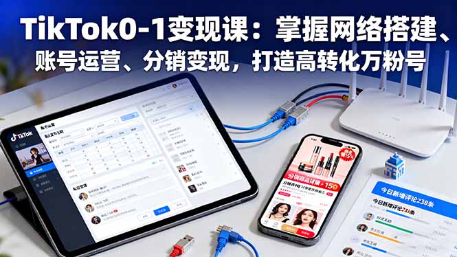 TikTok0-1变现课:掌握网络搭建、账号运营、分销变现,打造高转化万粉号-智云网创 - 网创副业项目资源站