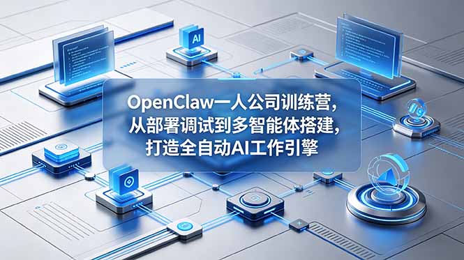 OpenClaw 一人公司训练营,从部署调试到多智能体搭建,打造全自动 AI 工作引擎-智云网创 - 网创副业项目资源站