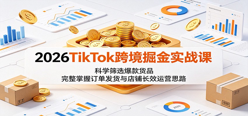 2026TikTok跨境掘金实战课:科学筛选爆款货品,完整掌握订单发货与店铺长效运营思路-智云网创 - 网创副业项目资源站