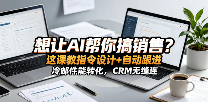 想让AI帮你搞销售?这课教指令设计+自动跟进,冷邮件能转化,CRM无缝连!【原创双语字幕】-智云网创 - 网创副业项目资源站