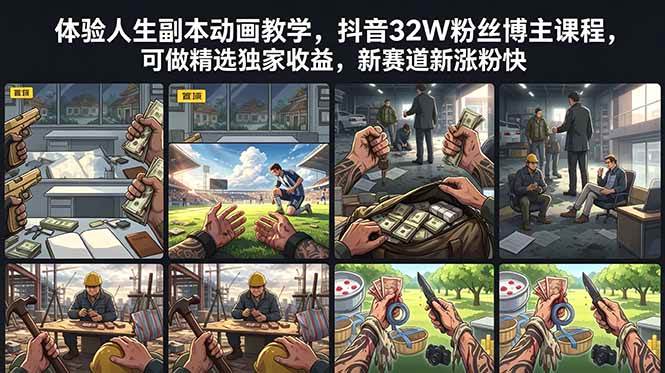 (18826期)体验人生副本动画教学, 抖音32W粉丝博主课程,可做精选独家收益,新赛道新涨粉快-智云网创 - 网创副业项目资源站