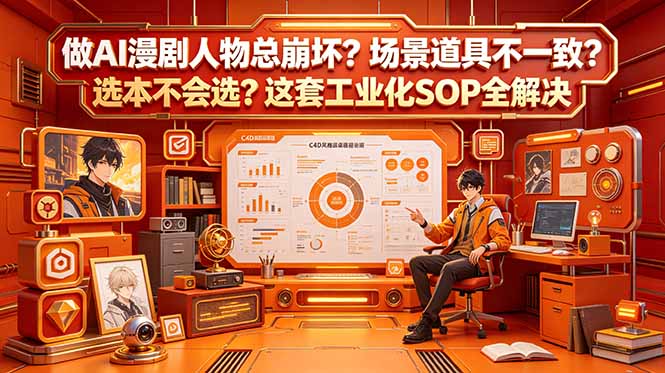 做AI漫剧人物总崩坏？场景道具不一致？选本不会选？这套工业化SOP全解决 (更新-智云网创 - 网创副业项目资源站