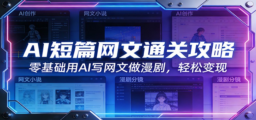 AI短篇网文通关攻略：零基础用AI写网文做漫剧，轻松变现-智云网创 - 网创副业项目资源站