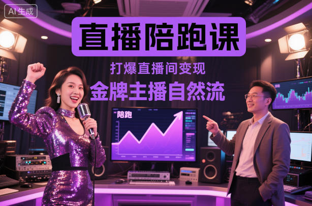 直播陪跑课，金牌主播自然流打爆直播间，复制高变现玩法-智云网创 - 网创副业项目资源站