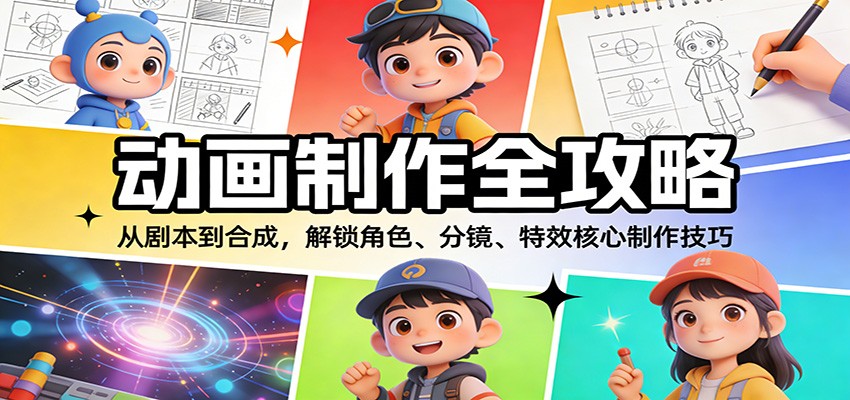 动画制作全攻略：从剧本到合成，解锁角色、分镜、特效核心制作技巧-智云网创 - 网创副业项目资源站
