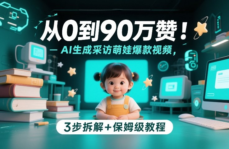从0到90万赞:AI生成采访萌娃爆款视频,3步拆解+保姆级教程-智云网创 - 网创副业项目资源站