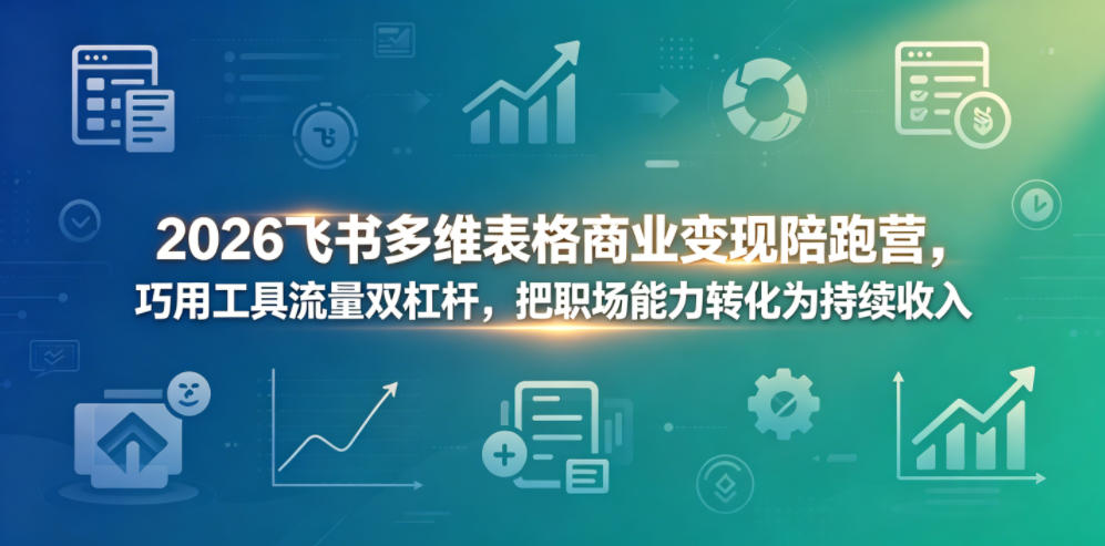 2026飞书多维表格商业变现陪跑营,巧用工具流量双杠杆,把职场能力转化为持续收入-智云网创 - 网创副业项目资源站