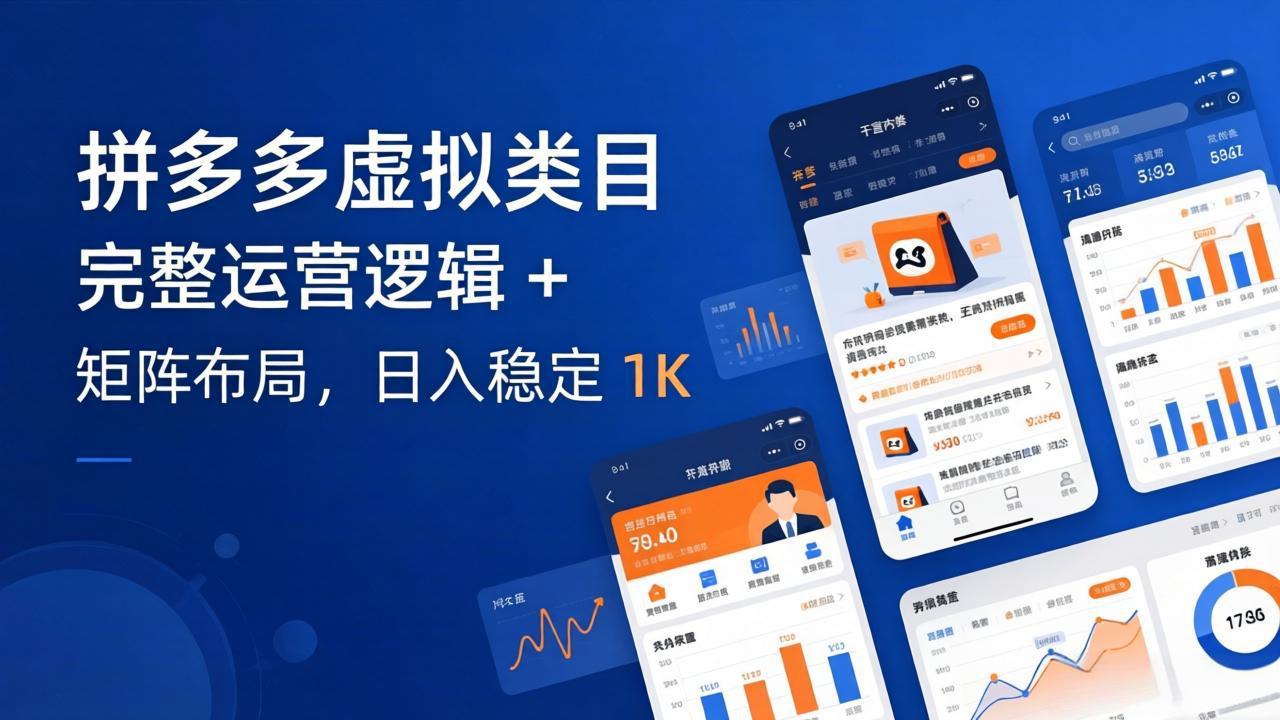 拼多多虚拟类目干货:完整运营逻辑 + 矩阵布局,日入稳定 1K-智云网创 - 网创副业项目资源站