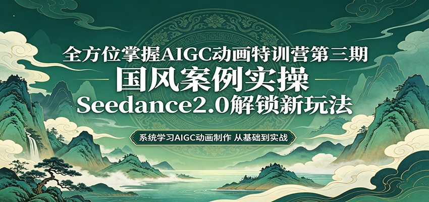 零基础AIGC动画精通第三期:国风案例实操,Seedance2.0解锁新玩法-智云网创 - 网创副业项目资源站