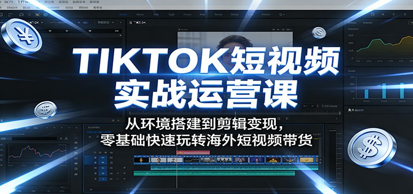 TIKTOK短视频实战运营课：从环境搭建到剪辑变现，零基础快速玩转海外短视频带货-智云网创 - 网创副业项目资源站