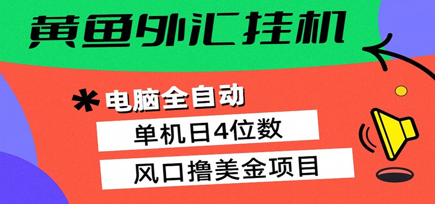 黄鱼外汇挂机：全自动赚美金、自动交易、风口项目-智云网创 - 网创副业项目资源站