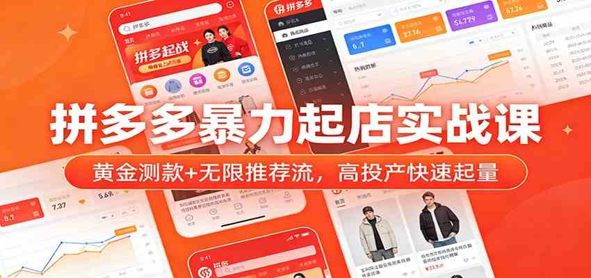 拼多多暴力起店实战课：黄金测款+无限推荐流，高投产快速起量-智云网创 - 网创副业项目资源站