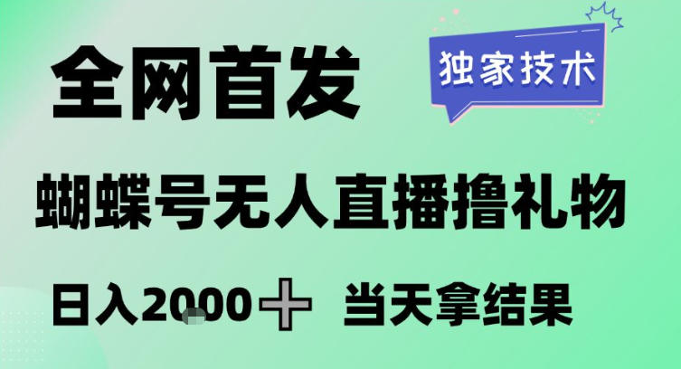 2026最新蝴蝶号无人直播掘金,独家技术,全网首发小白做了一个月收益3W,长期稳定可做【揭秘】-智云网创 - 网创副业项目资源站