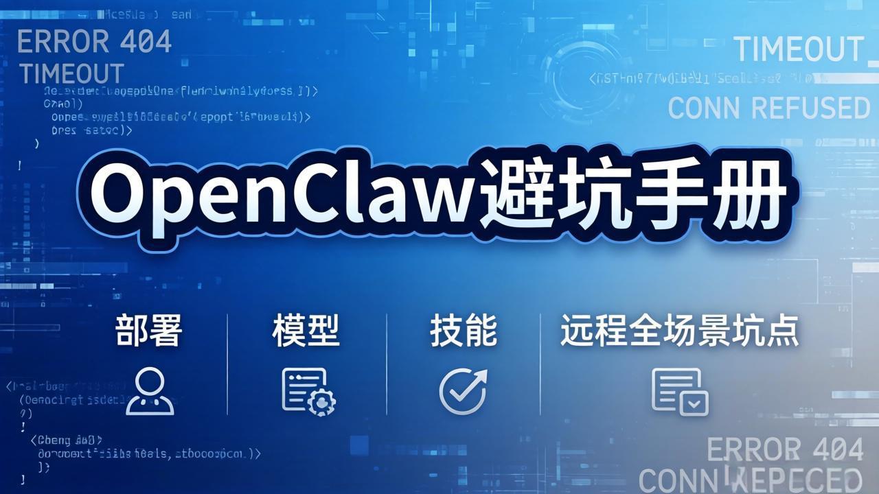 OpenClaw避坑手册:部署+模型+技能+远程全场景坑点,一次性给你说全,少走弯路-智云网创 - 网创副业项目资源站
