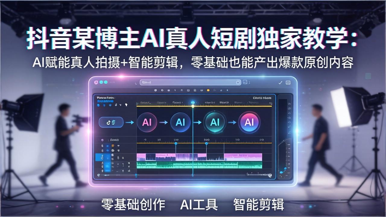 抖音某博主AI真人短剧独家教学:AI赋能真人拍摄+智能剪辑,零基础也能产出爆款原创内-智云网创 - 网创副业项目资源站