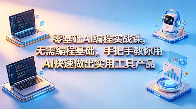 （18785期）零基础AI编程实战课-更新，无需编程基础，手把手教你用AI快速做出实用工具产品-智云网创 - 网创副业项目资源站