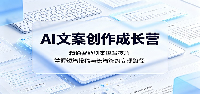 AI文案创作成长营:精通智能剧本撰写技巧,掌握短篇投稿与长篇签约变现路径-智云网创 - 网创副业项目资源站