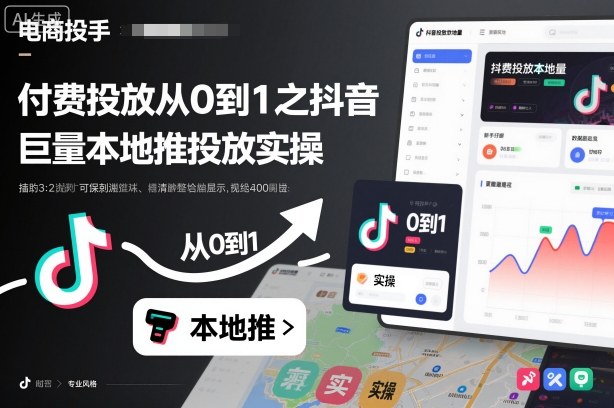 付费投放从0到1之抖音巨量本地推投放实操-智云网创 - 网创副业项目资源站