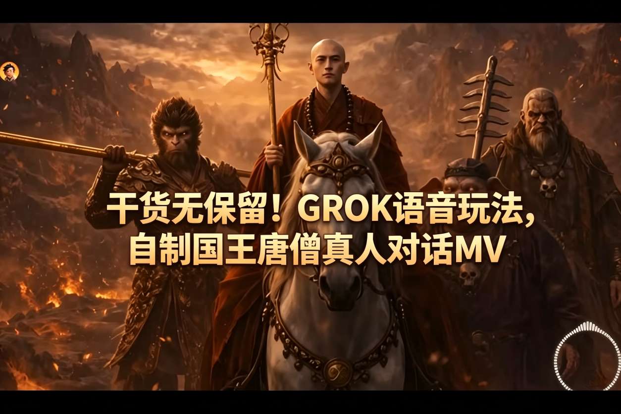 干货无保留!GROK语音玩法,自制国王唐僧真人对话MV-智云网创 - 网创副业项目资源站