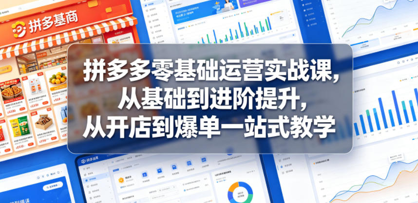 拼多多零基础运营实战课,从基础到进阶提升,从开店到爆单一站式教学-智云网创 - 网创副业项目资源站
